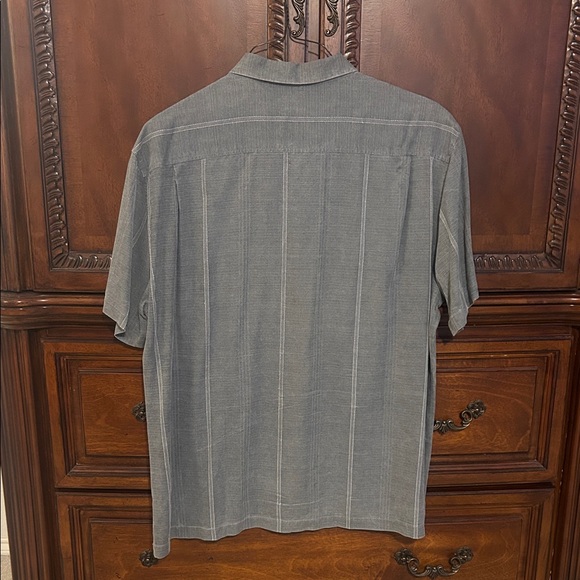 Tommy Bahama Gray Floral Embroidered Shirt - Picture 3 of 4